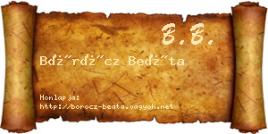 Böröcz Beáta névjegykártya