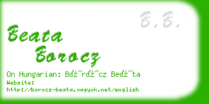 beata borocz business card